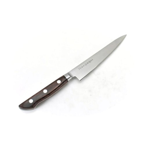 Sakai Takayuki Blue Steel Petty japonský kuchařský nůž 15cm Pakka wood