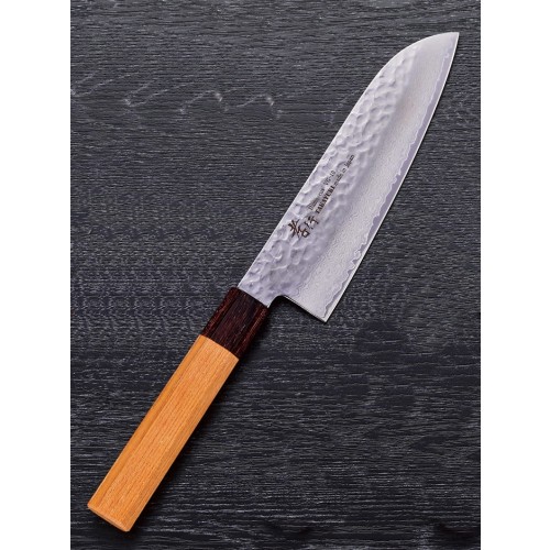 Sakai Takayuki Santoku 33 vrstev damaškový japonský kuchařský nůž 17cm dřevo zelkova