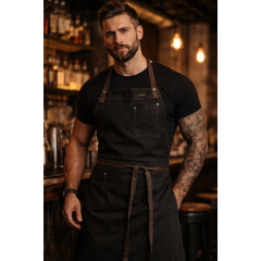 Kentaur 30360 Sort číšnická a kuchařská zástěra s laclem černá