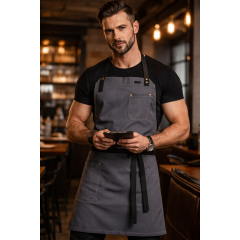 Kentaur 30360 Morkegra číšnická a kuchařská zástěra s laclem tmavě šedá