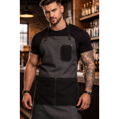 Kentaur 30390 Rock Cross číšnická a kuchařská zástěra černá denim