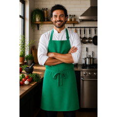 Denny´s DP200 kuchařská zástěra s laclem smaragd