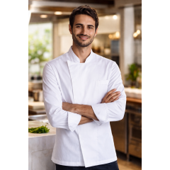 Giblor´s Mirko kuchařský rondon pánský dlouhý rukáv - barva bílá