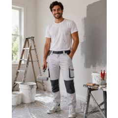 Velilla 103031S pracovní malířské kalhoty pánské i dámské bílo-šedé