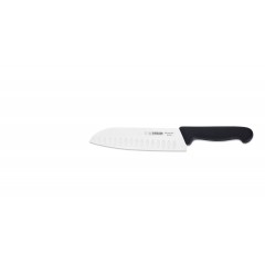 Kuchařský nůž Santoku Giesser Messer drážkovaný 18cm - barva černá