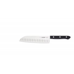 Kuchařský nůž kovaný Santoku Giesser Messer 18cm drážkovaný - barva černá
