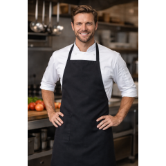 Giblor´s ANCONA kuchařská zástěra s laclem černá