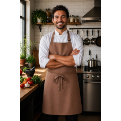 Denny´s DP200 kuchařská zástěra s laclem oblázkově hnědá