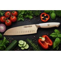MARMITON Emi Santoku kuchařský nůž nerezový rukojeť bílá ABS 18cm