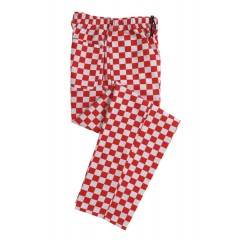Denny´s DC28 řeznické a kuchařské kalhoty pánské i dámské červená kostka