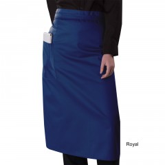 Číšnická zástěra Denny´s dlouhá do pasu s kapsou na boku jasně modrá
