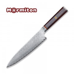 MARMITON Hoshi japonský kuchařský damaškový nůž 20cm dřevěná osmihranná rukojeť Rosewood