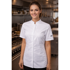 Kentaur 15209 kuchařský rondon dámský krátký rukáv bílý