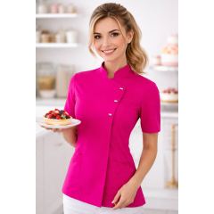 Giblor´s Greta kuchařský rondon dámský krátký rukáv růžová Fuchsia