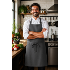 Denny´s DP200 kuchařská zástěra s laclem tmavě šedá