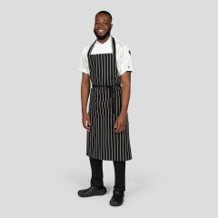 Dennys Le Chef DP50 řeznická zástěra s laclem podélně proužkovaná černá