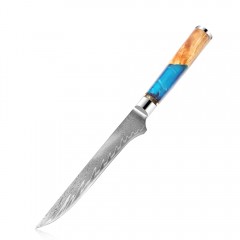 MARMITON Sachi japonský vykošťovací kuchařský damaškový nůž 15cm modrá pryskyřice VG10