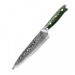 MARMITON Noriko japonský kuchařský damaškový nůž 20cm rukojeť zelená pryskyřice VG10