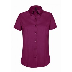 Kariban K532 dámská košile s krátkým rukávem strečová vínově červená
