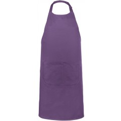 Číšnická zástěra s laclem a kapsou Kariban 100% bavlna - barva fialová