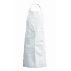 Kuchařská zástěra s laclem a kapsou Kariban 100% bavlna - barva bílá