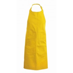 Číšnická zástěra s laclem a kapsou Kariban 100% bavlna - barva žlutá