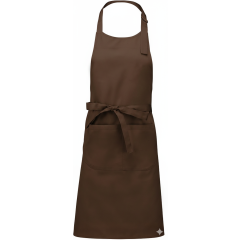 Číšnická zástěra s laclem a kapsou Kariban 100% bavlna tmavě hnědá