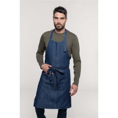 Kariban K885 kuchařská zástěra s laclem a kapsou denim