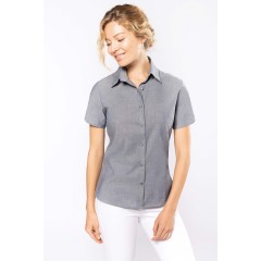 Kariban K536 dámská košile s krátkým rukávem Oxford Silver