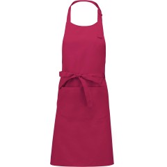 Kariban K885 kuchařská zástěra s laclem a kapsou tmavě růžová