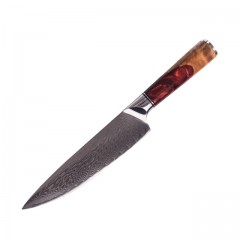 MARMITON Keiko japonský damaškový nůž 21cm červená pryskyřice/Pakkawood VG10