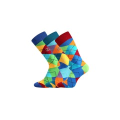 Lonka Dikarus bavlněné ponožky kostky 3 páry pánské barevné