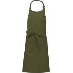 Číšnická zástěra s laclem a kapsou Kariban 100% bavlna zelená light khaki