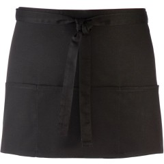 Premier PR155 Krátká zástěra do pasu s kapsou „Colours“ černá Black