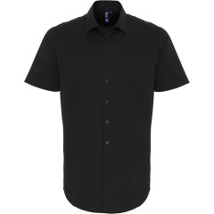 Premier PR246 pánská černá košile s krátkým rukávem