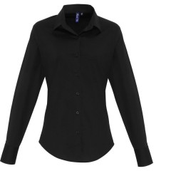 Premier PR344 dámská košile s dlouhým rukávem černá