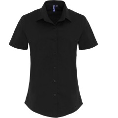 Premier PR346 dámská košile s krátkým rukávem černá