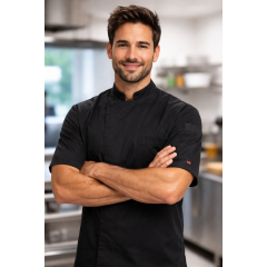 Toma Alan kuchařský rondon krátký rukáv černá pánský dámský