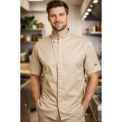 Kentaur 23516 kuchařský rondon krátký rukáv pánský dámský písková béžová
