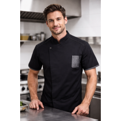Giblor´s Nathan kuchařský rondon krátký rukáv pánský dámský černý