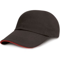 Result Headwear RC024XP 6 panelová nízkoprofilová sandwich kšiltovka černá/červená