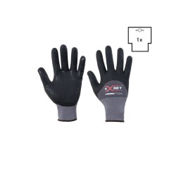 Rossini protiskluzné pracovní rukavice Nylon-Spandex Nitrilová mikropěna černé