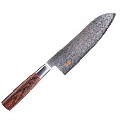 Suncraft Santoku japonský damaškový kuchařský nůž 16cm Pakkawood