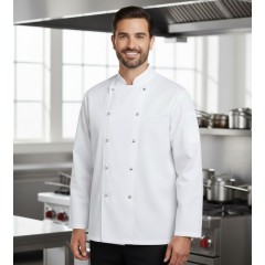 Denny´s Budget kuchařský rondon pánský i dámský dlouhý rukáv - barva bílá